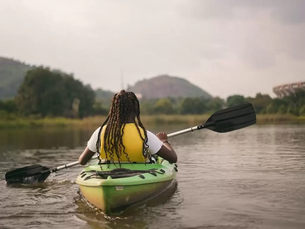 kayak, kayaking, paddle, paddling, rowing, row, water sport, sport, activity, hobby, abuja, outdoors, nature, tanzania, africa, lake, sunset, landscape, african